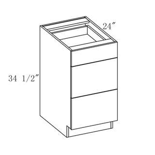 Frameless Arcadia Yellow Walnut - 27"W Drawer Base Cabinet - homecabinets