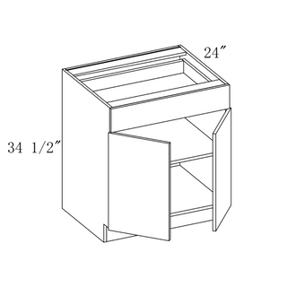 Frameless Arcadia Yellow Walnut - 27"W Standard Base Cabinet - homecabinets