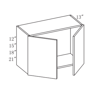 Frameless Arcadia Yellow Walnut - 30"W × 18"H Standard Wall Cabinet - homecabinets