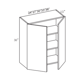 Frameless Arcadia Yellow Walnut - 30"W × 36"H Standard Wall Cabinet - homecabinets