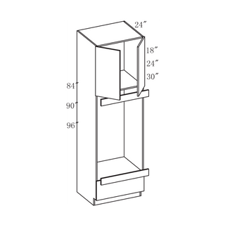 Frameless Arcadia Yellow Walnut - 30"W × 90"H Tall Oven Cabinet - homecabinets