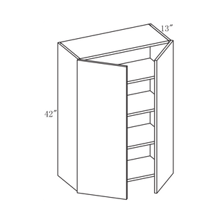Frameless Arcadia Yellow Walnut - 36"W × 42"H Standard Wall Cabinet - homecabinets