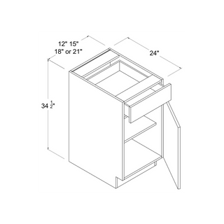 Frameless High - Glossy Gray - 15"W Standard Base Cabinet - homecabinets