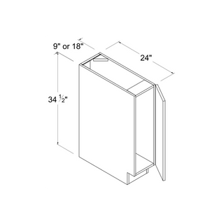 Frameless High - Glossy Gray - 18"W Full - Height Door Base Cabinet - homecabinets