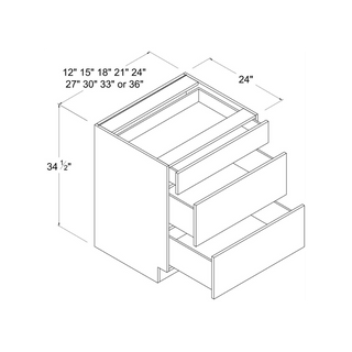 Frameless High - Glossy Gray - 21"W Drawer Base Cabinet - homecabinets