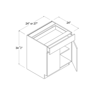 Frameless High - Glossy Gray - 24"W Standard Base Cabinet - homecabinets