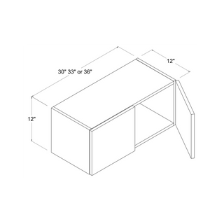 Frameless High - Glossy Gray - 30"W × 12"H Standard Wall Cabinet - homecabinets