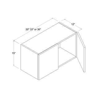 Frameless High - Glossy Gray - 30"W × 15"H Standard Wall Cabinet - homecabinets