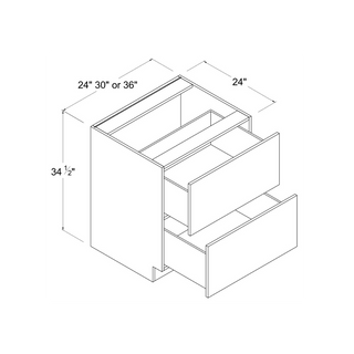 Frameless High - Glossy Gray - 30"W Drawer Base Cabinet - homecabinets