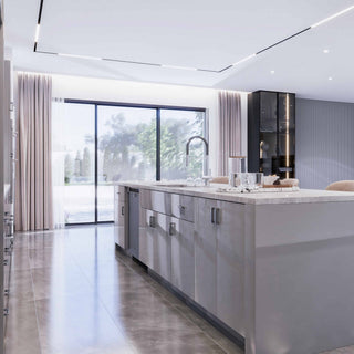 Frameless High - Glossy Gray - 30"W Full - Height Door Base Cabinet - homecabinets