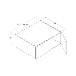 Frameless High - Glossy Gray - 33"W × 18"H Deep (24") Wall Bridge Cabinet - homecabinets