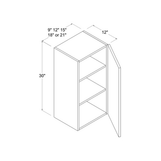 Frameless High - Glossy White - 09"W × 30"H Standard Wall Cabinet - homecabinets