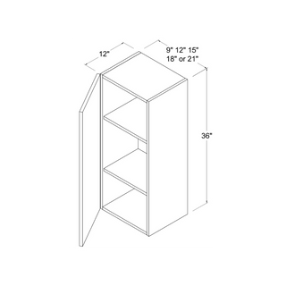 Frameless High - Glossy White - 09"W × 36"H Standard Wall Cabinet - homecabinets