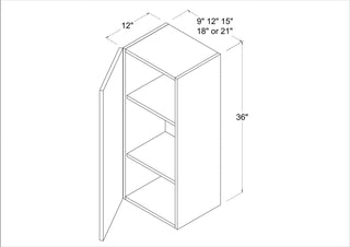 Frameless High - Glossy White - 18"W × 36"H Standard Wall Cabinet - homecabinets