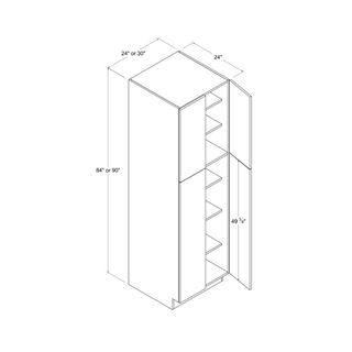 Frameless High - Glossy White - 18"W × 96"H Tall Pantry Cabinet - homecabinets
