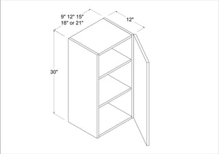 Frameless High - Glossy White - 21"W × 30"H Standard Wall Cabinet - homecabinets