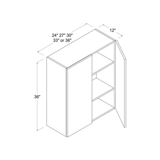 Frameless High - Glossy White - 24"W × 36"H Standard Wall Cabinet - homecabinets