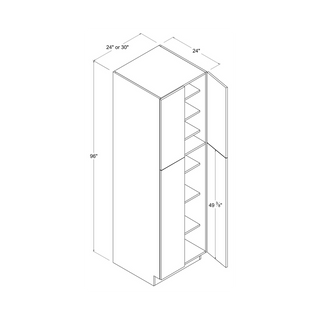 Frameless High - Glossy White - 24"W × 84"H Tall Pantry Cabinet - homecabinets