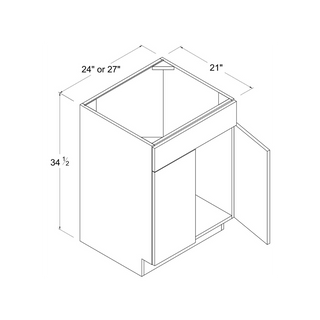Frameless High - Glossy White - 24"W Vanity Sink Base Cabinet - homecabinets
