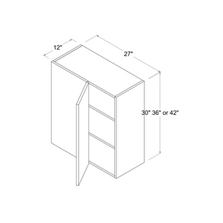 Frameless High - Glossy White - 27"W × 30"H Blind Corner Wall Cabinet - homecabinets