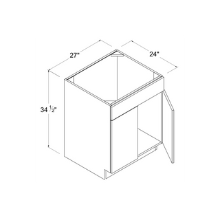 Frameless High - Glossy White - 27"W Sink Base Cabinet - homecabinets