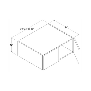 Frameless High - Glossy White - 30"W × 12"H Deep (24") Wall Bridge Cabinet - homecabinets