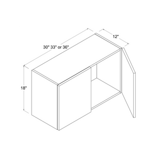 Frameless High - Glossy White - 30"W × 18"H Standard Wall Cabinet - homecabinets