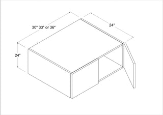 Frameless High - Glossy White - 30"W × 24"H Deep (24") Wall Bridge Cabinet - homecabinets