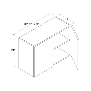 Frameless High - Glossy White - 30"W × 24"H Standard Wall Cabinet - homecabinets