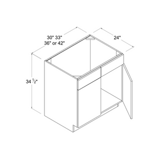 Frameless High - Glossy White - 30"W Sink Base Cabinet - homecabinets