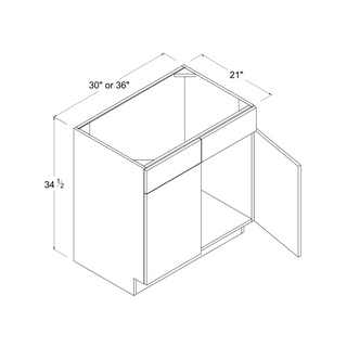 Frameless High - Glossy White - 30"W Vanity Sink Base Cabinet - homecabinets