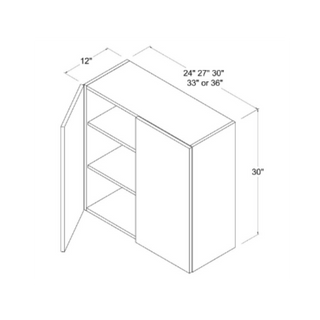 Frameless High - Glossy White - 36"W × 30"H Standard Wall Cabinet - homecabinets