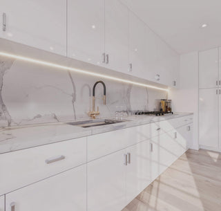 Frameless High - Glossy White - 36"W Full - Height Door Base Cabinet - homecabinets