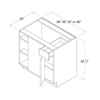 Frameless Matte Black - 36"W Blind Corner Base Cabinet - homecabinets