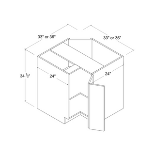 Frameless Matte Black - 36"W Lazy Susan Base Cabinet - homecabinets