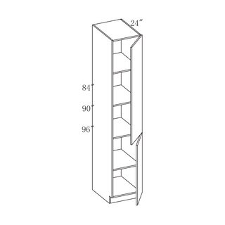 Frameless Prime Frosty White - 18"W × 84"H Tall Pantry Cabinet - homecabinets