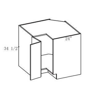 Frameless Prime Frosty White - 33"W Lazy Susan Base Cabinet - homecabinets