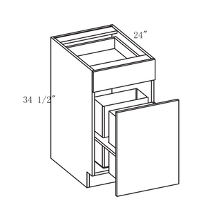 Frameless Prime Gris Brillo - 18"W Trash Pull - Out Base Cabinet - homecabinets