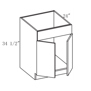 Frameless Prime Gris Brillo - 36"W Sink Base Cabinet - homecabinets
