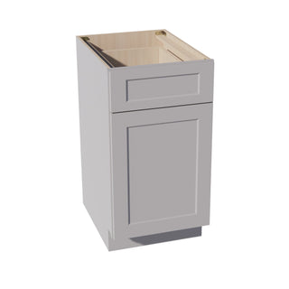 HA - B18TR: Ash Gray Shaker 18" 1 Drawer Trash Pull Out Base Cabinets - homecabinets