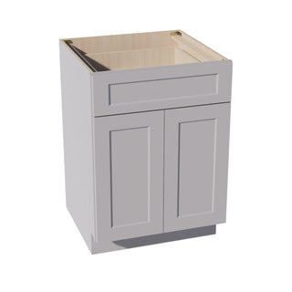 HA - B24: Ash Gray Shaker 24" 1 Drawer 2 Doors Standard Base Cabinet - homecabinets