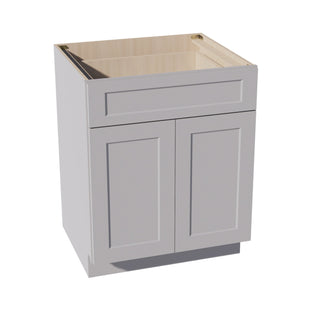 HA - B27: Ash Gray Shaker 27" 1 Drawer 2 Doors Standard Base Cabinet - homecabinets