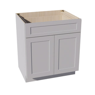 HA - B30: Ash Gray Shaker 30" 1 Drawer 2 Door Standard Base Cabinet - homecabinets