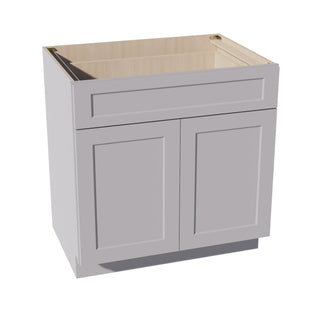 HA - B33: Frost White Shaker 33" 1 Drawer 2 Doors Standard Base Cabinet - homecabinets