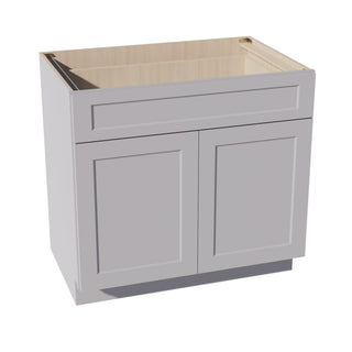 HA - B36: Ash Gray Shaker 36" 1 Drawer 2 Doors Standard Base Cabinet - homecabinets