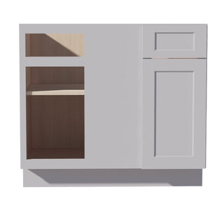 HA - BBC39/42: Ash Gray Shaker 39" 1 Door & 1 Drawer Blind Corner Base Cabinets - homecabinets