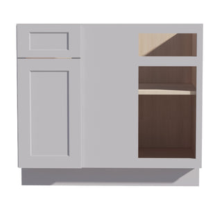 HA - BBC39/42: Ash Gray Shaker 39" 1 Door & 1 Drawer Blind Corner Base Cabinets - homecabinets