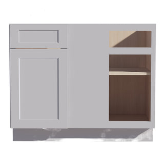 HA - BBC42/45: Ash Gray Shaker 42" 1 Door & 1 Drawer Blind Corner Base Cabinets - homecabinets