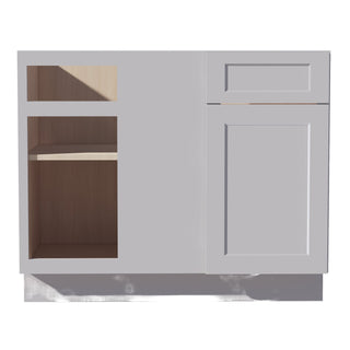 HA - BBC42/45: Ash Gray Shaker 42" 1 Door & 1 Drawer Blind Corner Base Cabinets - homecabinets