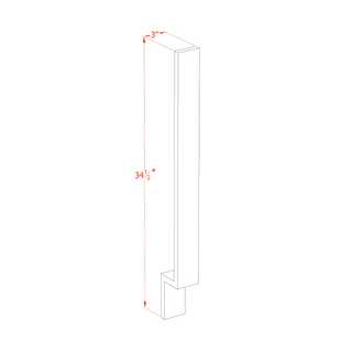 HA - BF3: Ash Gray Shaker 3"W Base Cabinet Filler - homecabinets